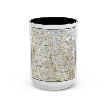 USA - North Central (1948) (Map) Accent Coffee Mug 15oz Black - Go Mug Yourself