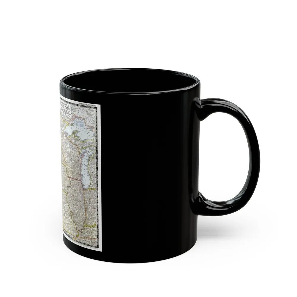 USA - North Central (1948) (Map) Black Coffee Mug-Go Mug Yourself