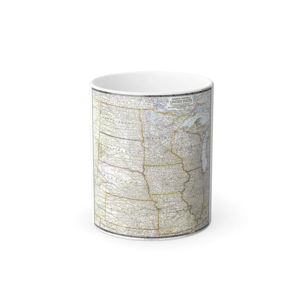 USA - North Central (1948) (Map) Color Changing Mug 11oz-11oz-Go Mug Yourself