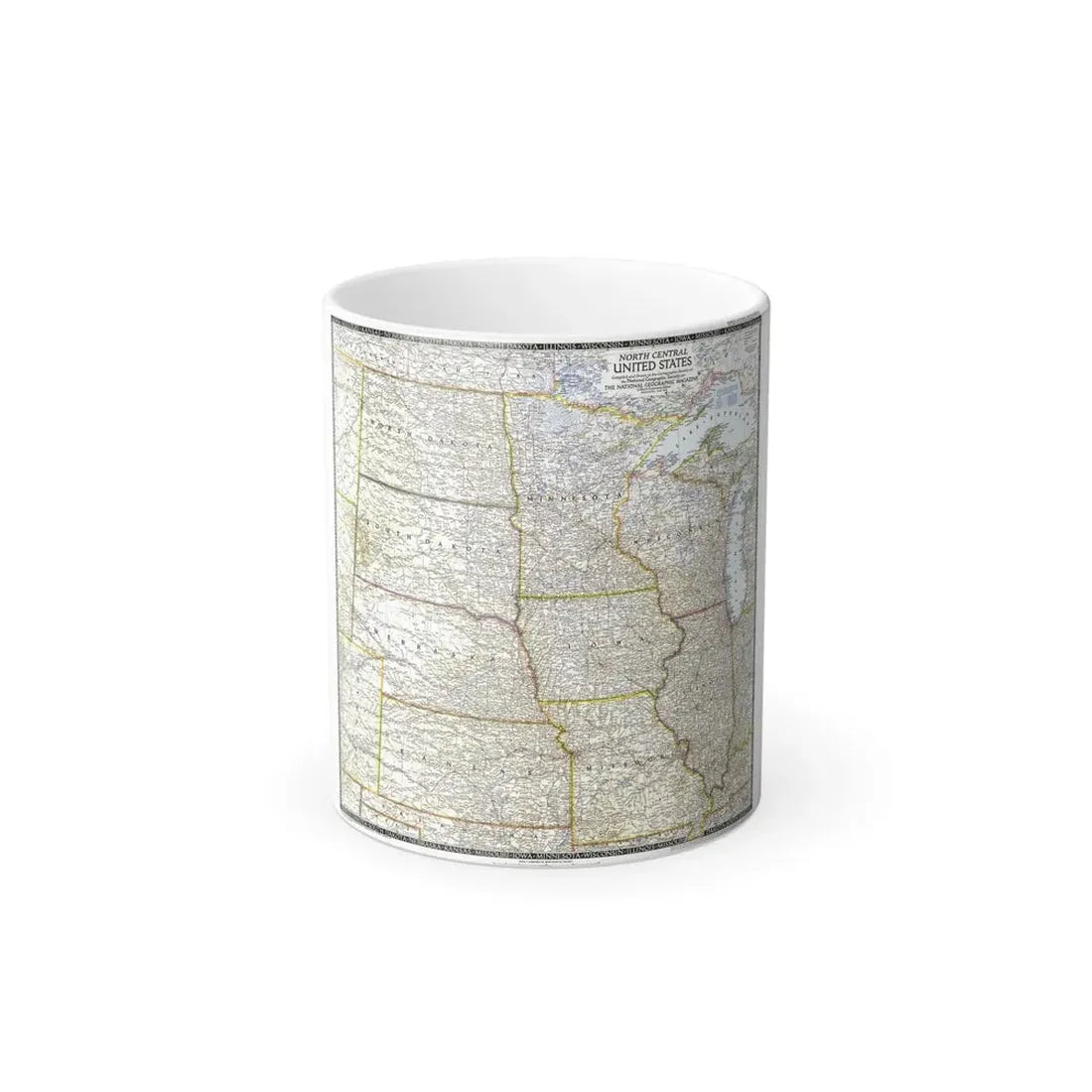 USA - North Central (1948) (Map) Color Changing Mug 11oz Default Title 11oz - Go Mug Yourself