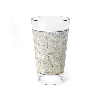 USA - North Central (1948) (Map) Pint Glass 16oz-16oz-Go Mug Yourself