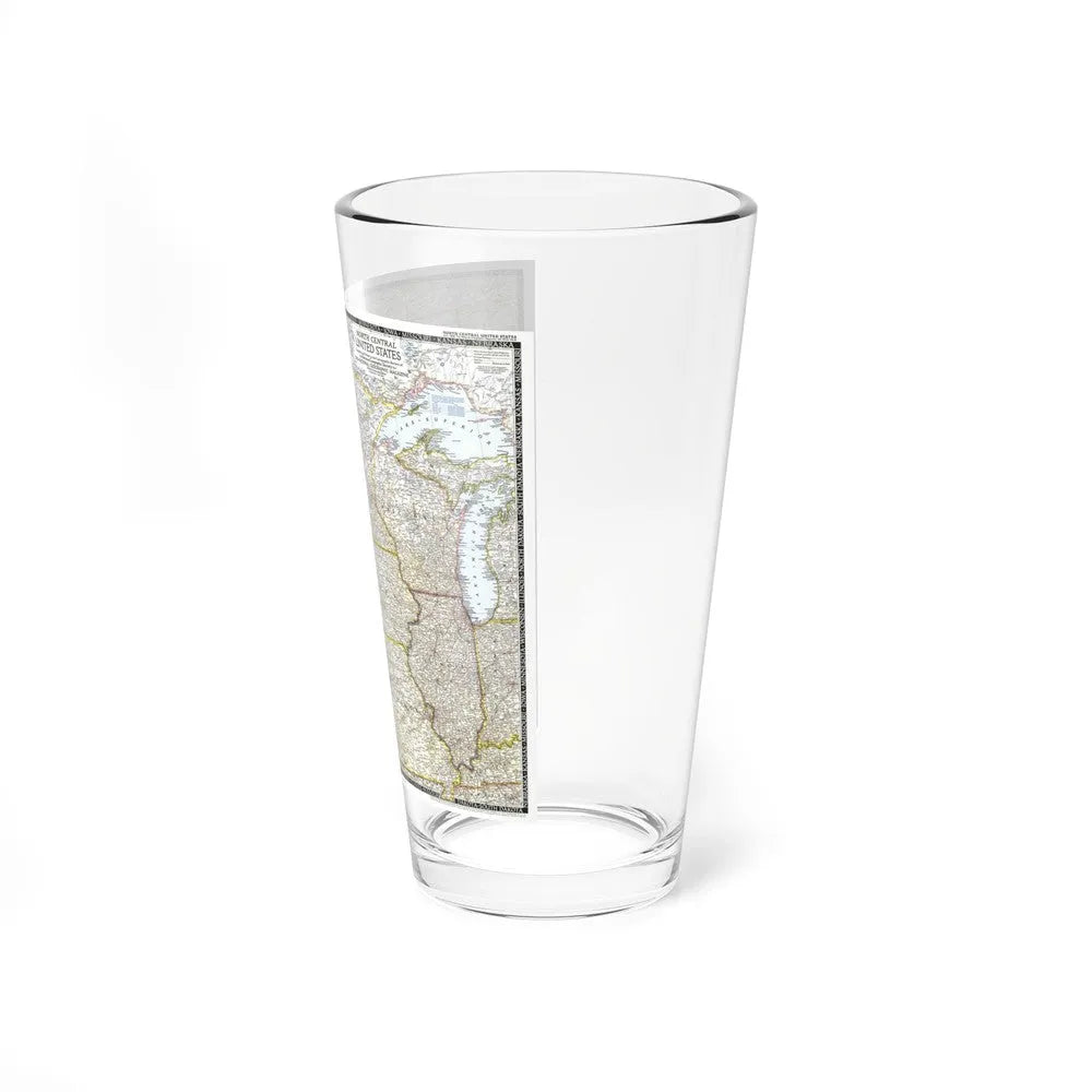 USA - North Central (1948) (Map) Pint Glass 16oz-Go Mug Yourself