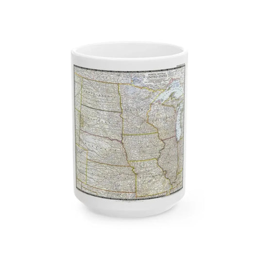 USA - North Central (1948) (Map) White Coffee Mug 15oz - Go Mug Yourself