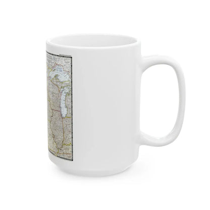 USA - North Central (1948) (Map) White Coffee Mug-Go Mug Yourself