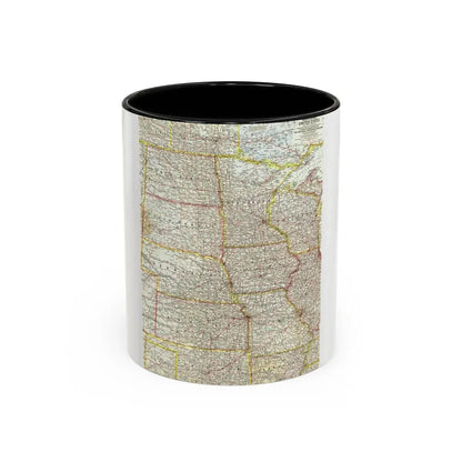 USA - North Central (1958) (Map) Accent Coffee Mug 11oz Black - Go Mug Yourself
