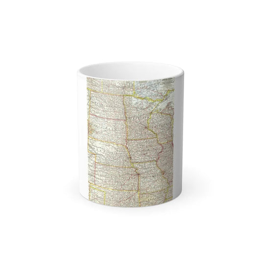 USA - North Central (1958) (Map) Color Changing Mug 11oz-11oz-Go Mug Yourself