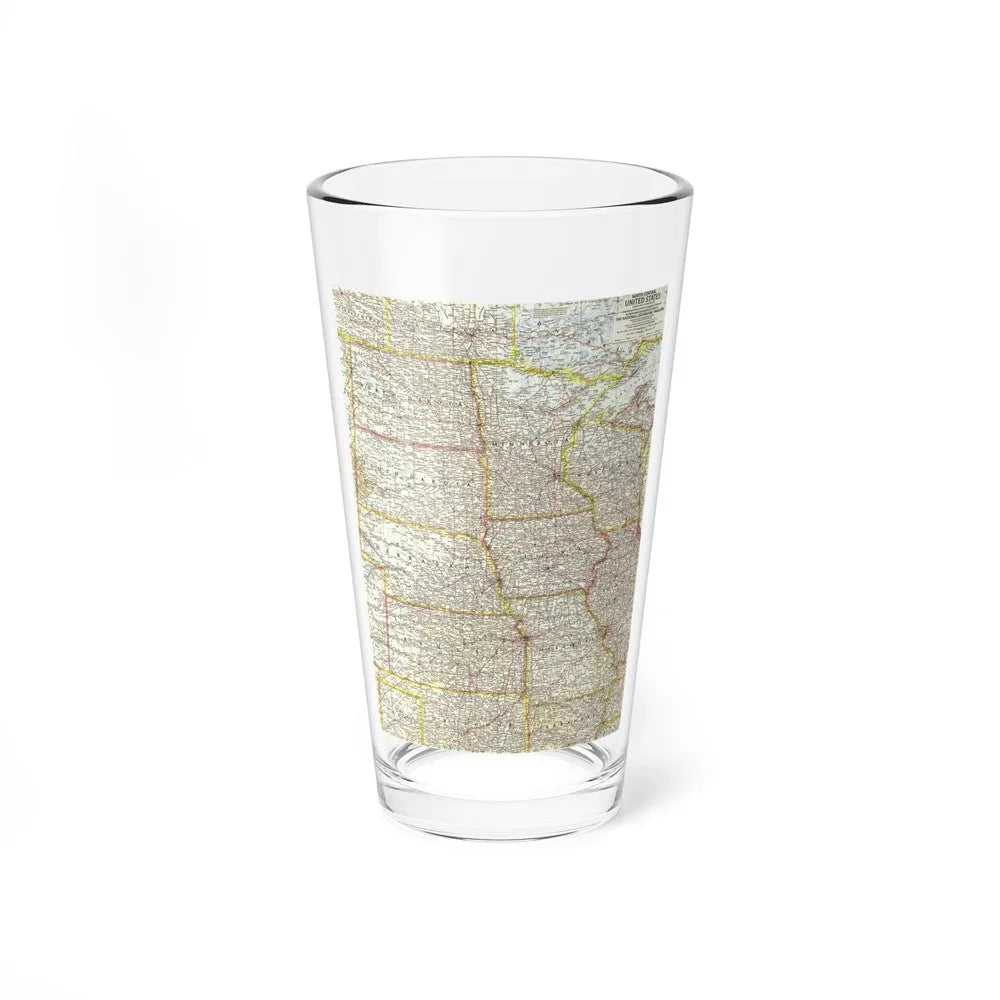 USA - North Central (1958) (Map) Pint Glass 16oz-16oz-Go Mug Yourself