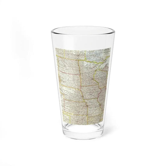 USA - North Central (1958) (Map) Pint Glass 16oz 16oz - Go Mug Yourself