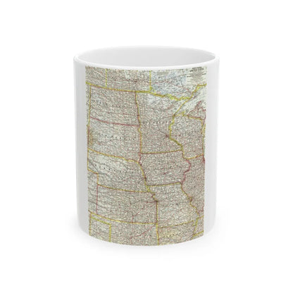 USA - North Central (1958) (Map) White Coffee Mug-11oz-Go Mug Yourself