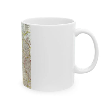 USA - North Central (1958) (Map) White Coffee Mug-Go Mug Yourself