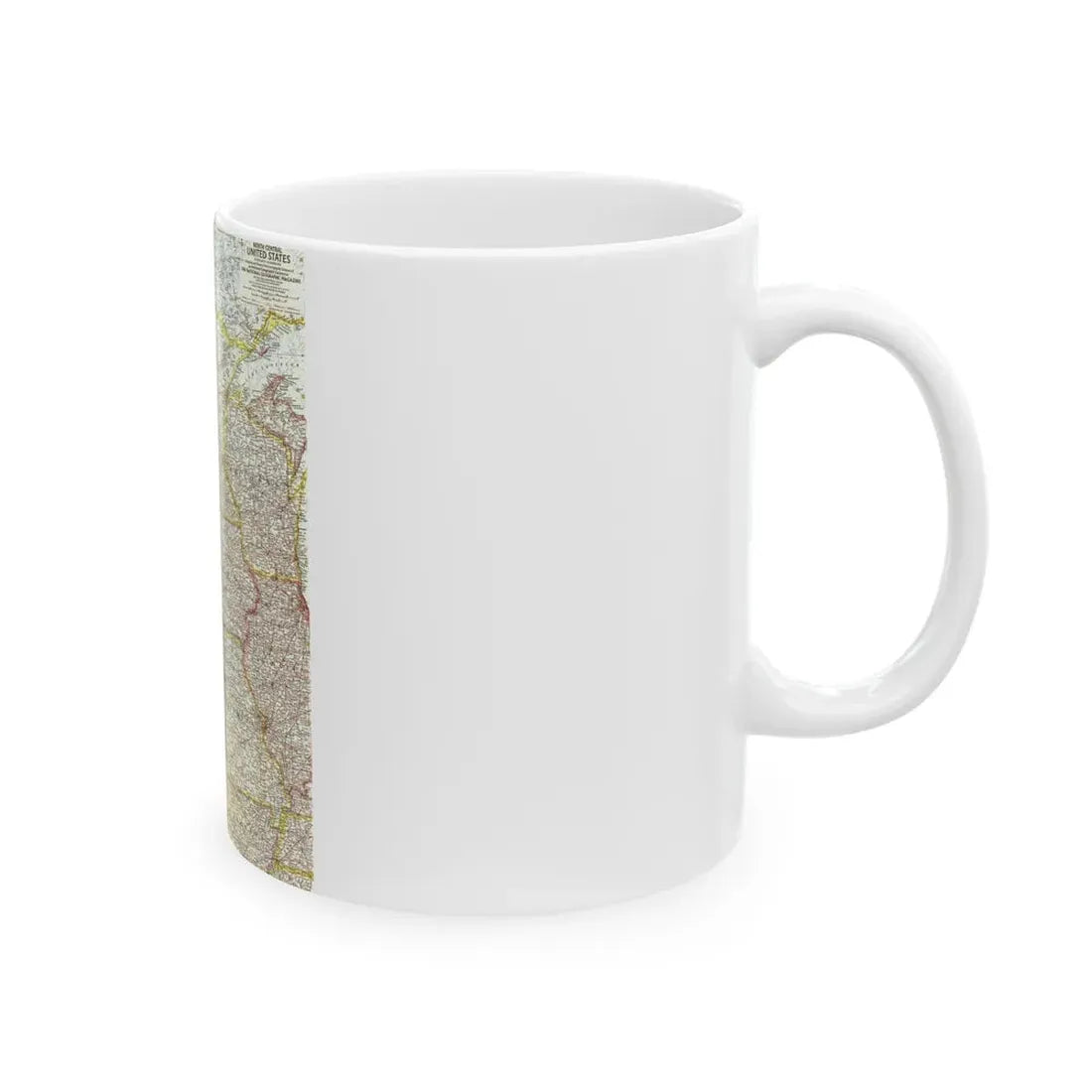 USA - North Central (1958) (Map) White Coffee Mug - Go Mug Yourself