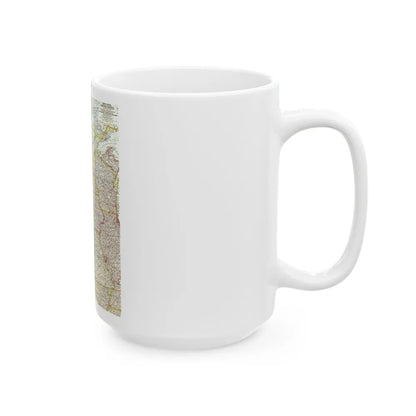 USA - North Central (1958) (Map) White Coffee Mug-Go Mug Yourself