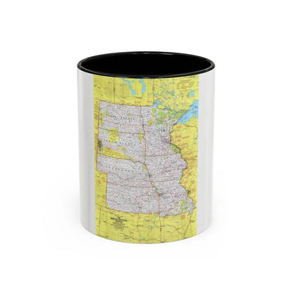 USA - North Central States 1 (1974) (Map) Accent Coffee Mug 11oz Black - Go Mug Yourself