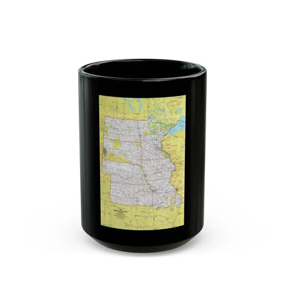 USA - North Central States 1 (1974) (Map) Black Coffee Mug 15oz - Go Mug Yourself