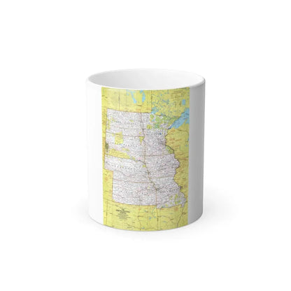 USA - North Central States 1 (1974) (Map) Color Changing Mug 11oz Default Title - Go Mug Yourself
