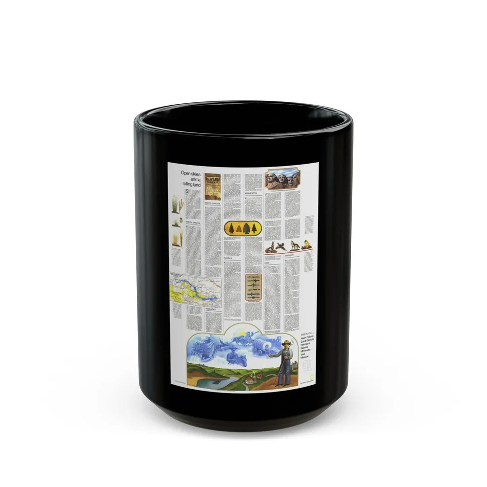 USA - North Central States 2 (1974) (Map) Black Coffee Mug-15oz-Go Mug Yourself