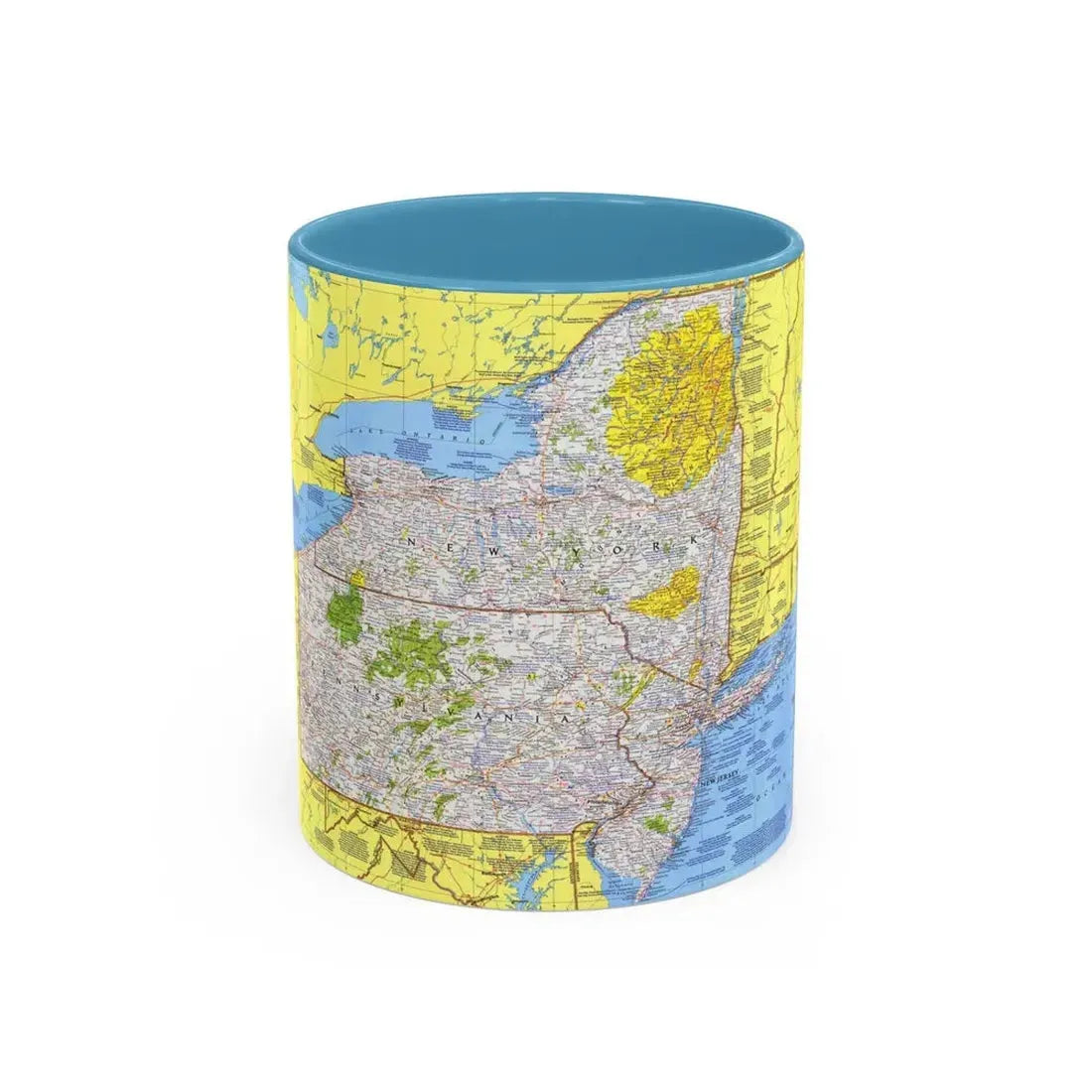 USA - Northeast 1 (1978) (Map) Accent Coffee Mug 11oz Light Blue - Go Mug Yourself
