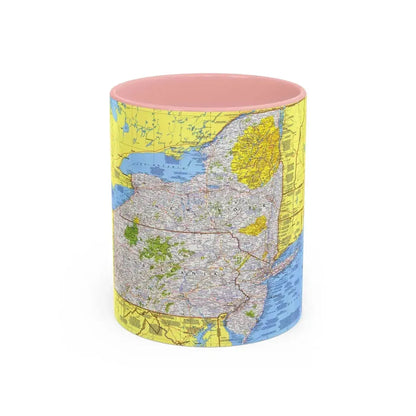 USA - Northeast 1 (1978) (Map) Accent Coffee Mug 11oz Pink - Go Mug Yourself