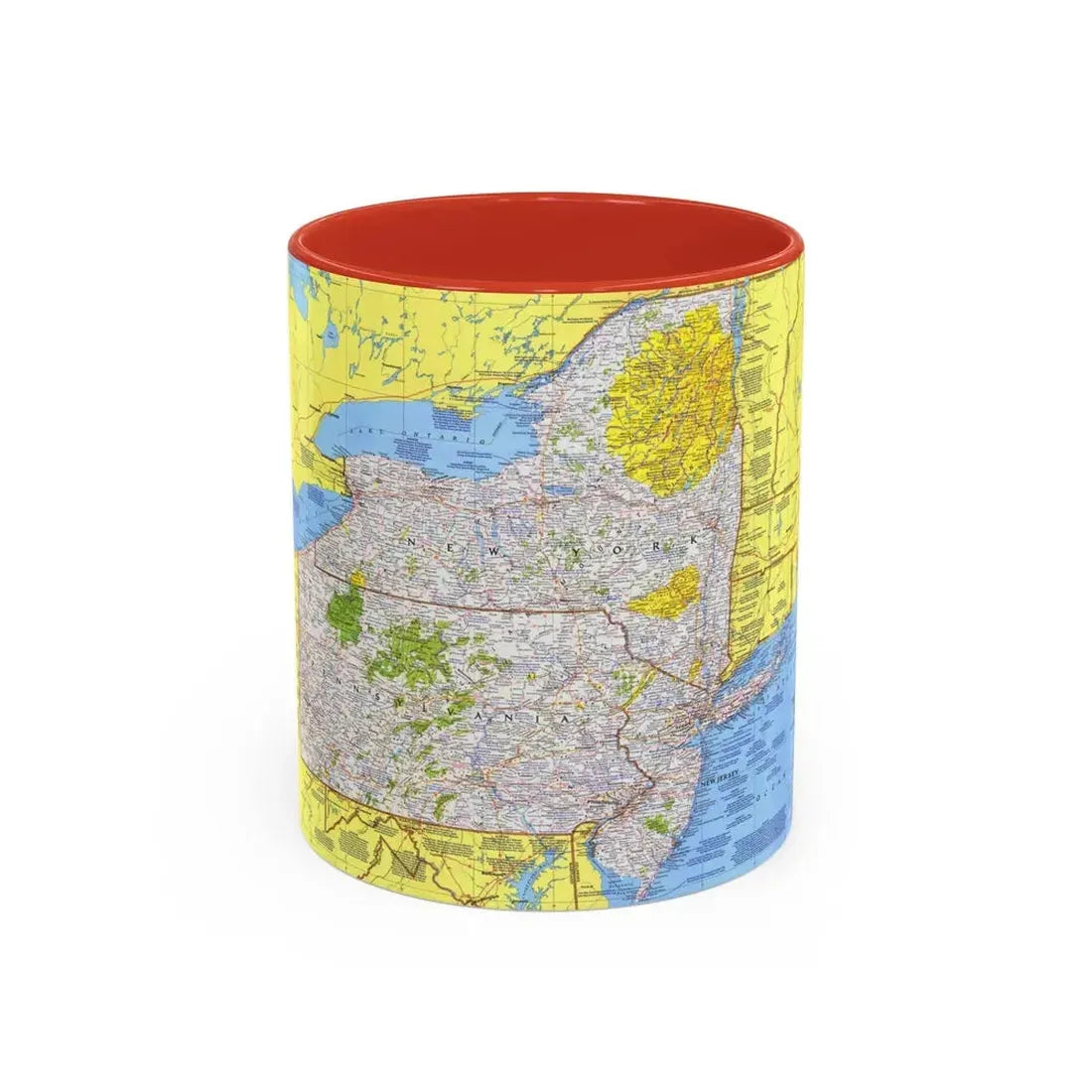 USA - Northeast 1 (1978) (Map) Accent Coffee Mug 11oz Red - Go Mug Yourself