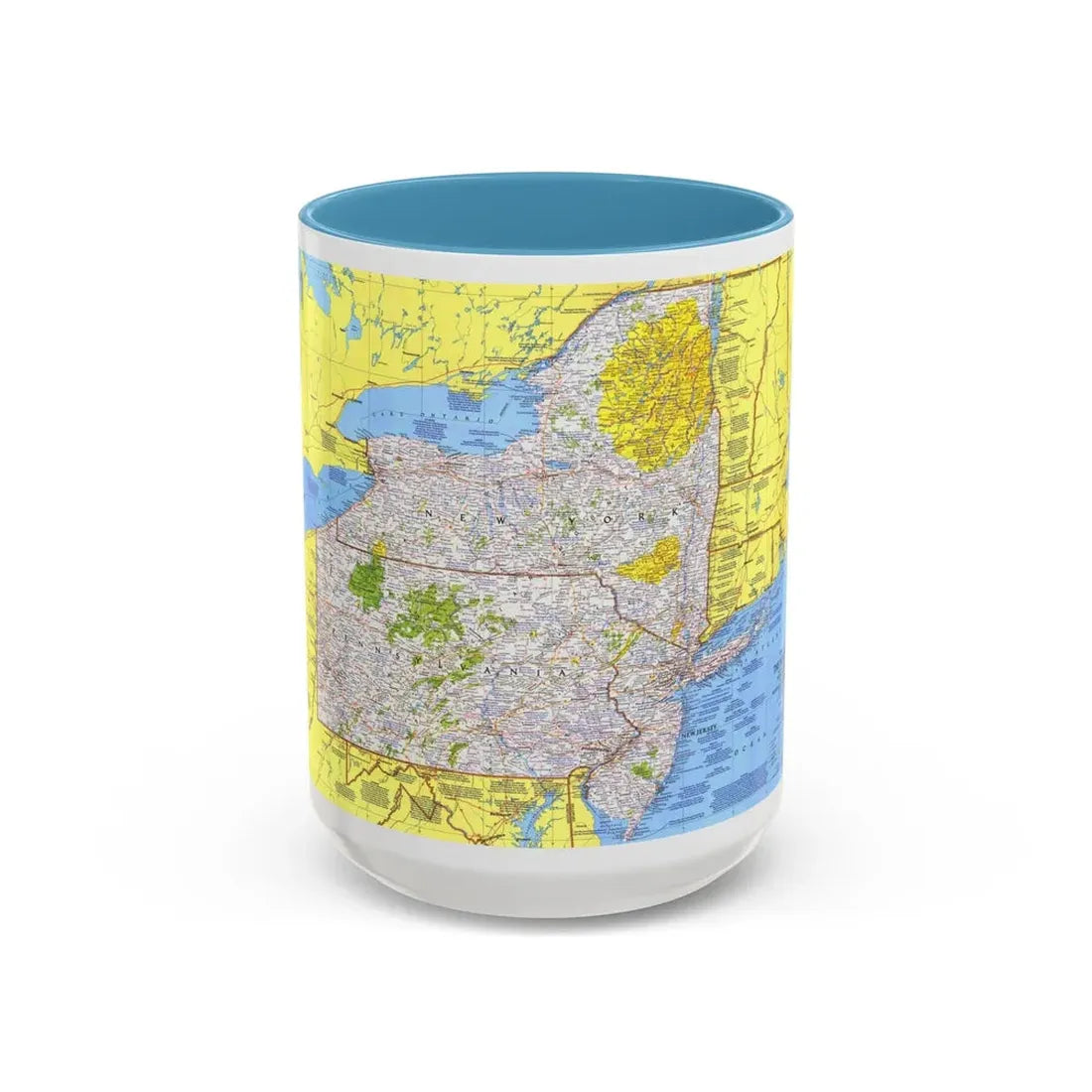 USA - Northeast 1 (1978) (Map) Accent Coffee Mug 15oz Light Blue - Go Mug Yourself