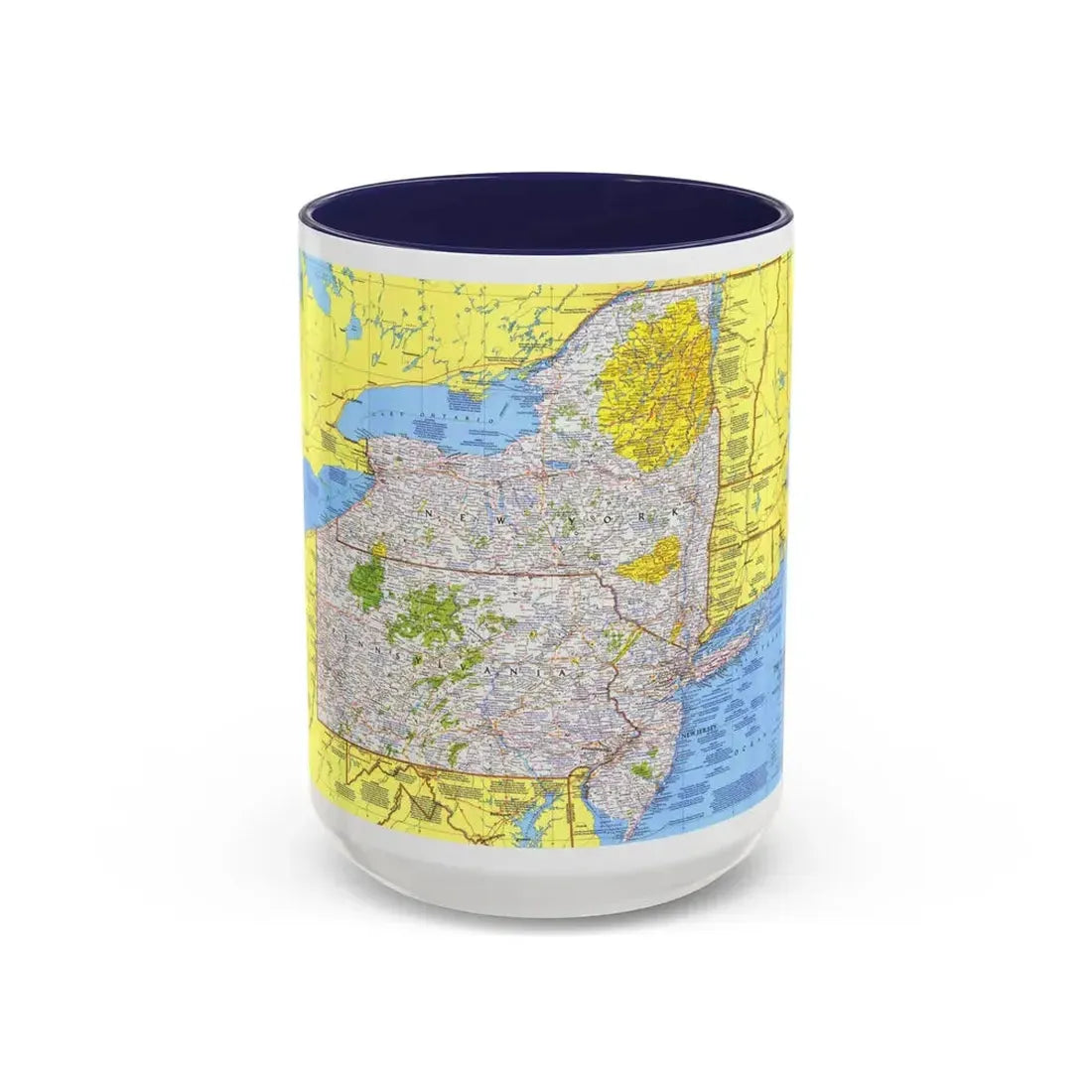 USA - Northeast 1 (1978) (Map) Accent Coffee Mug 15oz Navy - Go Mug Yourself