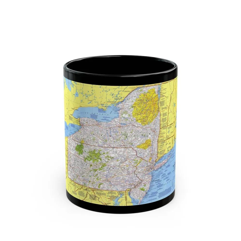 USA - Northeast 1 (1978) (Map) Black Coffee Mug-11oz-Go Mug Yourself