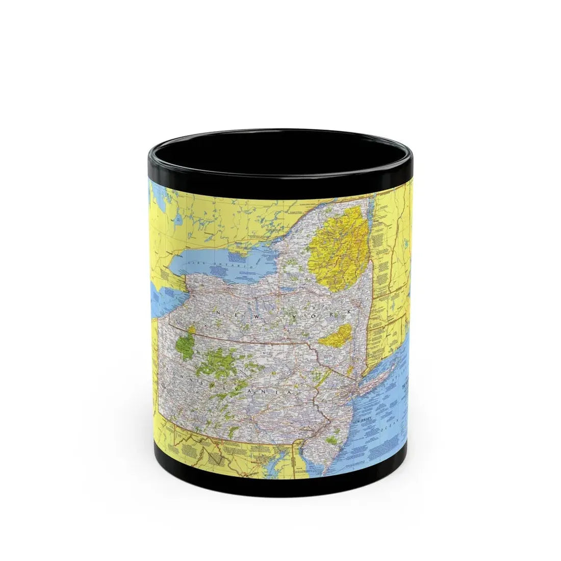 USA - Northeast 1 (1978) (Map) Black Coffee Mug 11oz - Go Mug Yourself