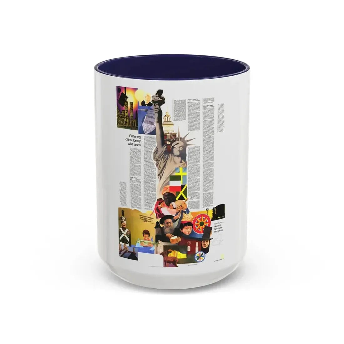 USA - Northeast 2 (1978) (Map) Accent Coffee Mug 15oz Navy - Go Mug Yourself