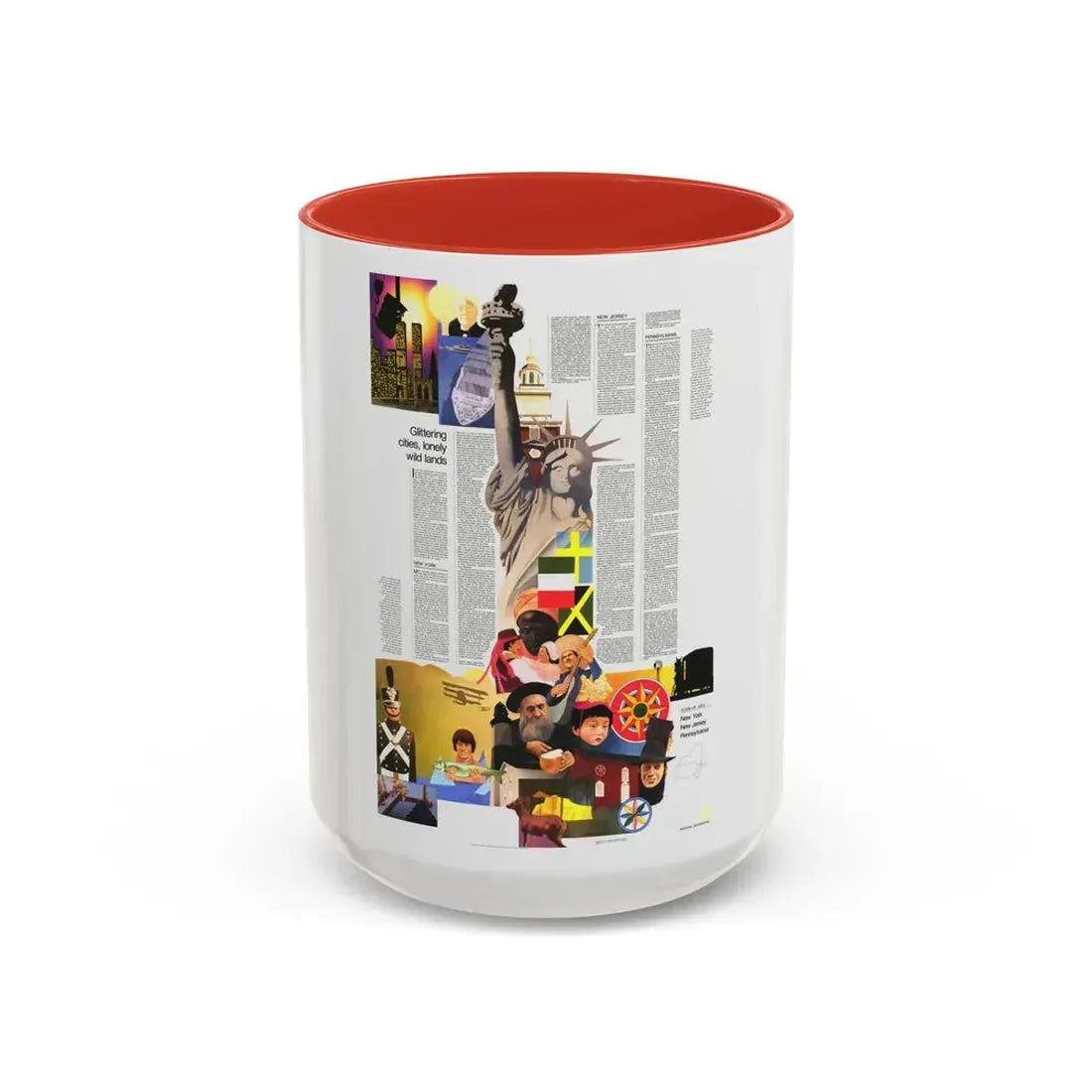 USA - Northeast 2 (1978) (Map) Accent Coffee Mug 15oz Red - Go Mug Yourself