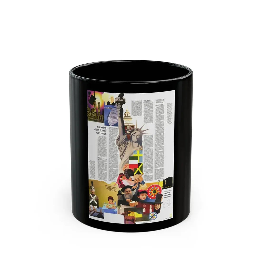 USA - Northeast 2 (1978) (Map) Black Coffee Mug 11oz - Go Mug Yourself