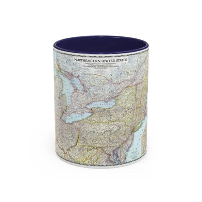 USA - Northeastern (1945) (Map) Accent Coffee Mug 11oz Navy - Go Mug Yourself
