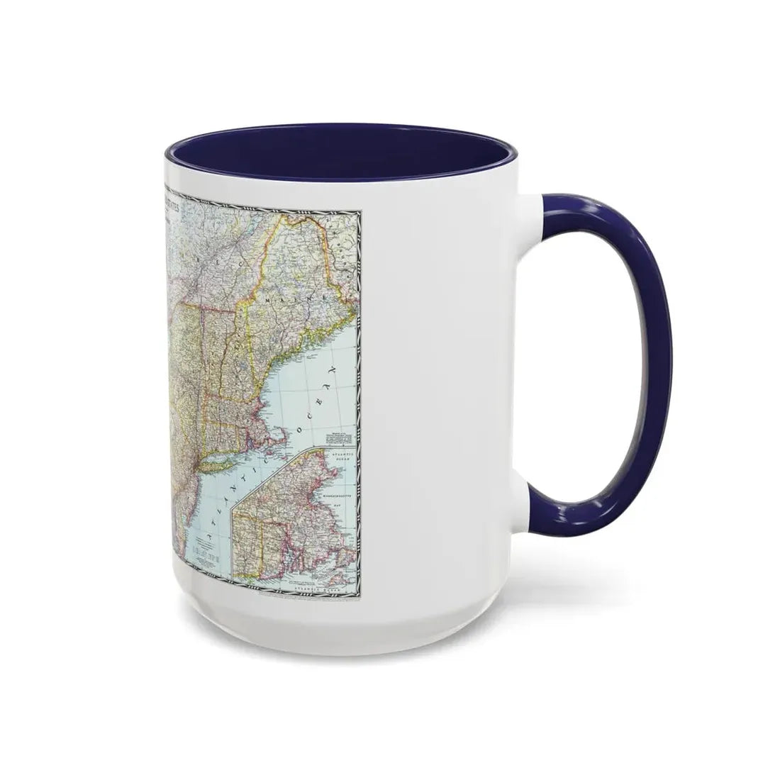 USA - Northeastern (1945) (Map) Accent Coffee Mug - Go Mug Yourself