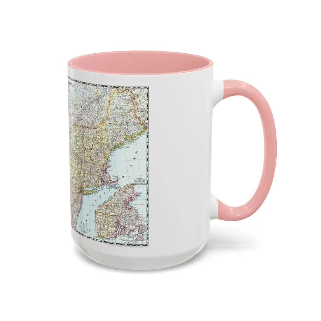 USA - Northeastern (1945) (Map) Accent Coffee Mug - Go Mug Yourself
