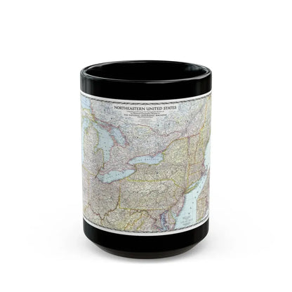 USA - Northeastern (1945) (Map) Black Coffee Mug 15oz - Go Mug Yourself