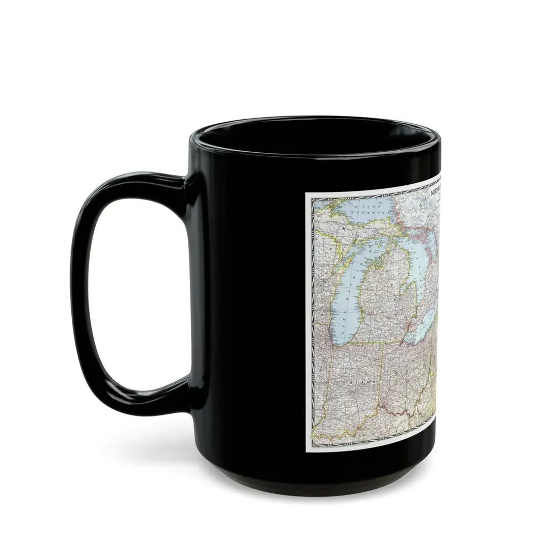 USA - Northeastern (1945) (Map) Black Coffee Mug - Go Mug Yourself