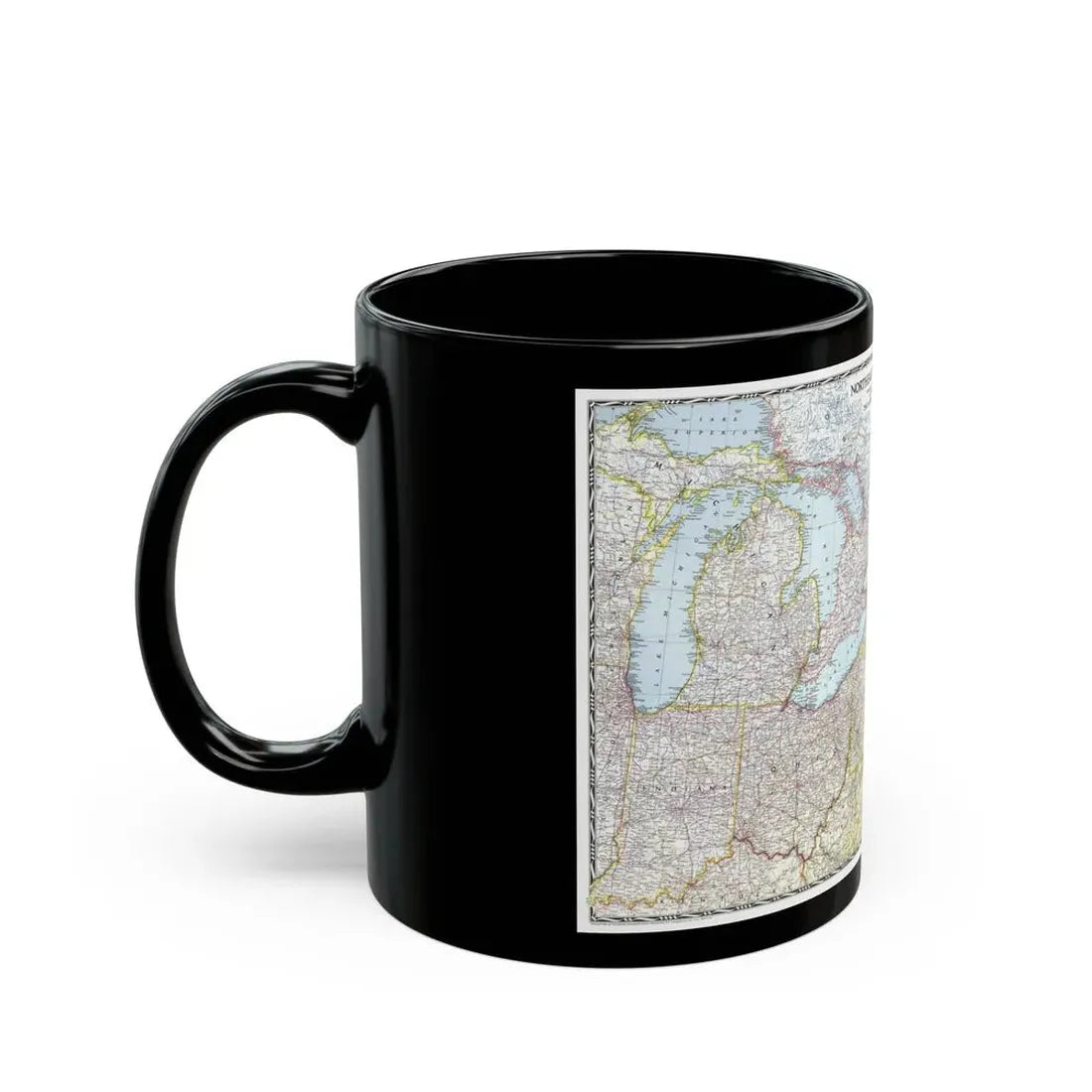 USA - Northeastern (1945) (Map) Black Coffee Mug - Go Mug Yourself