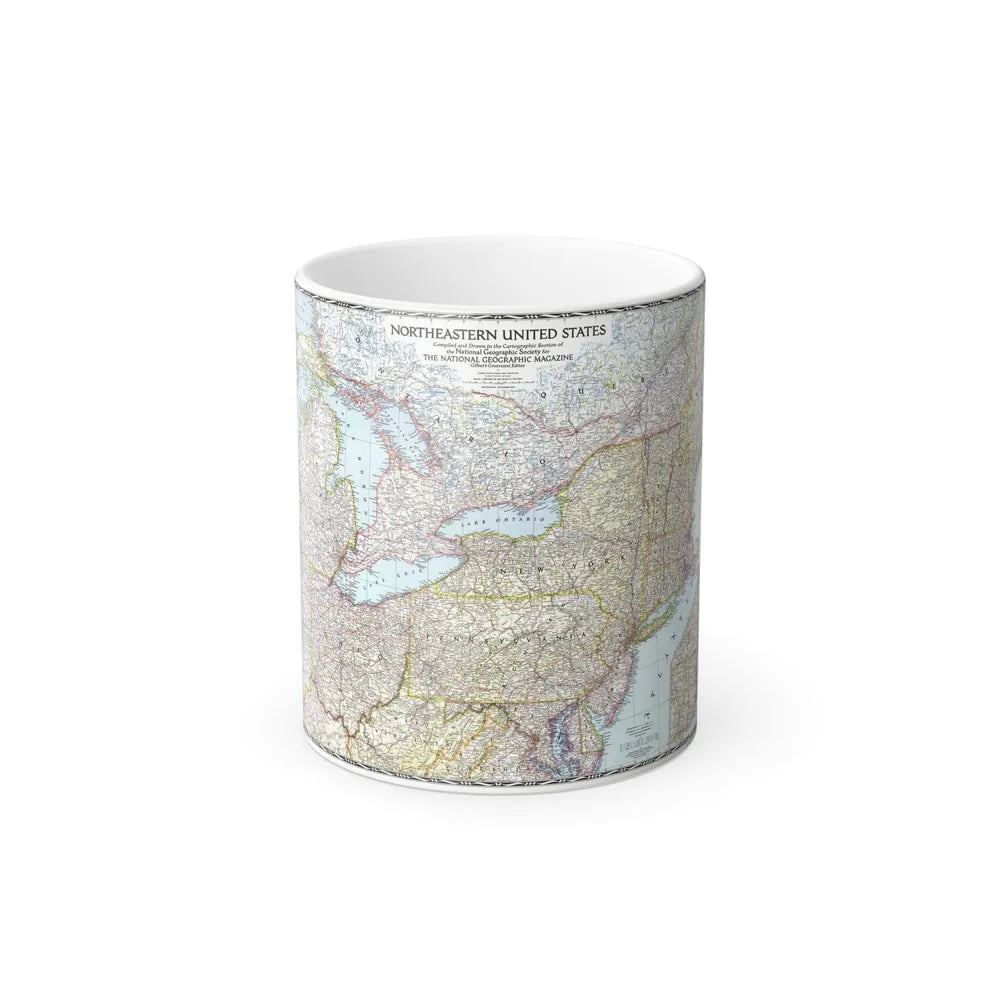 USA - Northeastern (1945) (Map) Color Changing Mug 11oz-11oz-Go Mug Yourself