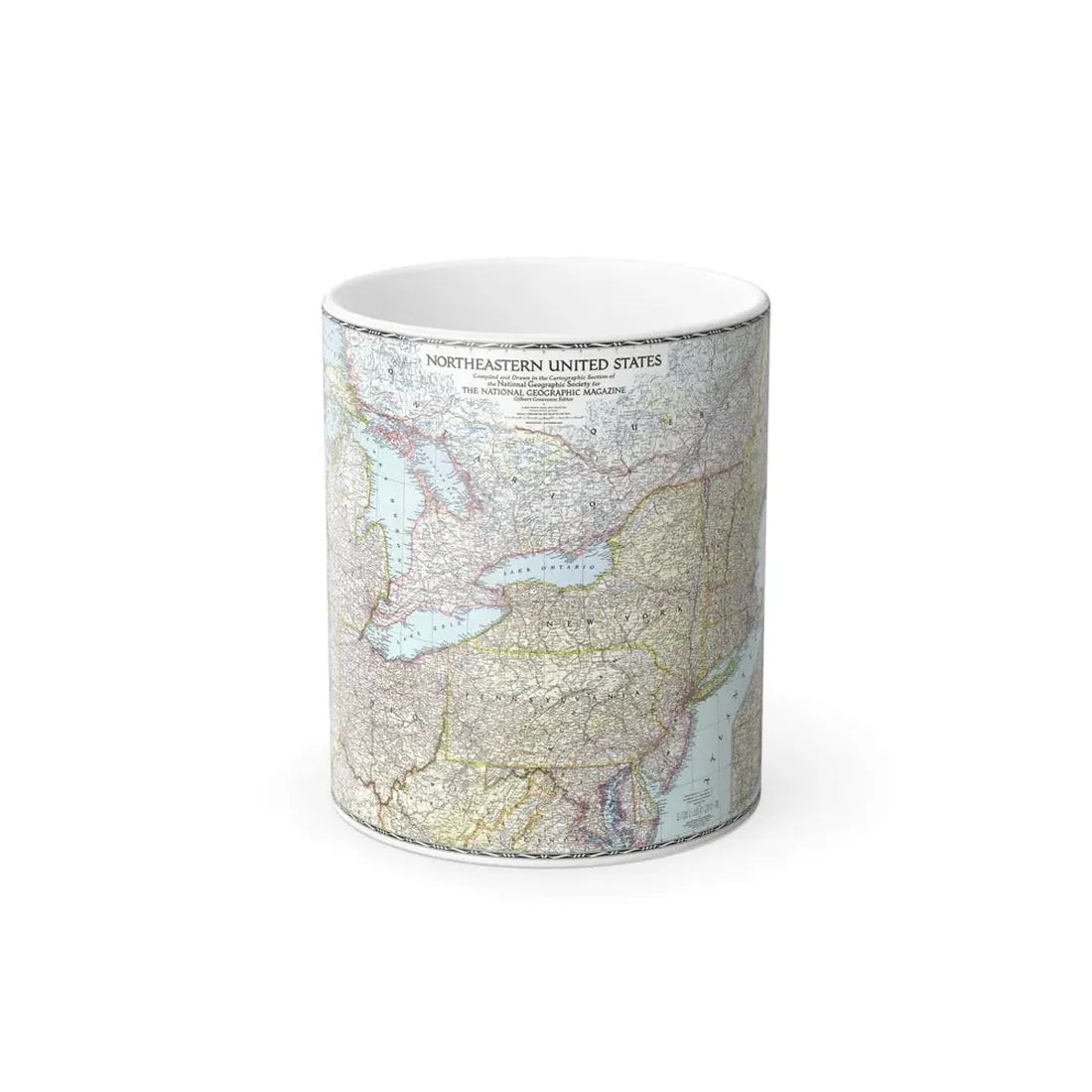 USA - Northeastern (1945) (Map) Color Changing Mug 11oz Default Title 11oz - Go Mug Yourself