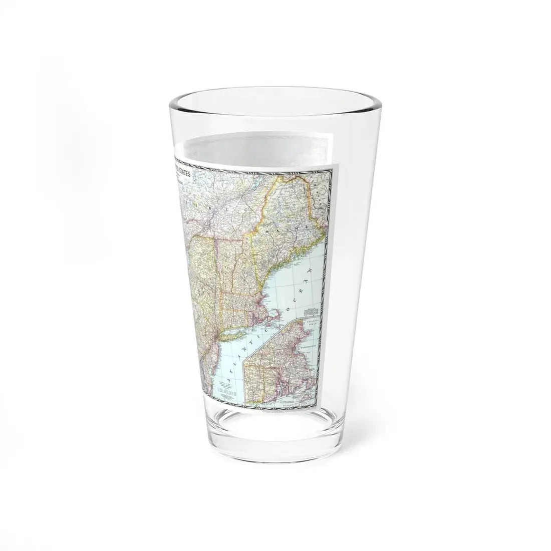 USA - Northeastern (1945) (Map) Pint Glass 16oz - Go Mug Yourself