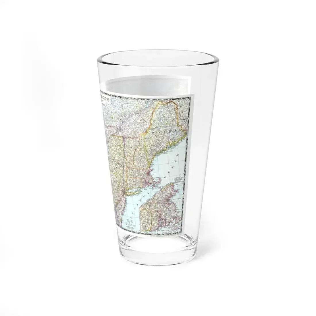 USA - Northeastern (1945) (Map) Pint Glass 16oz - Go Mug Yourself