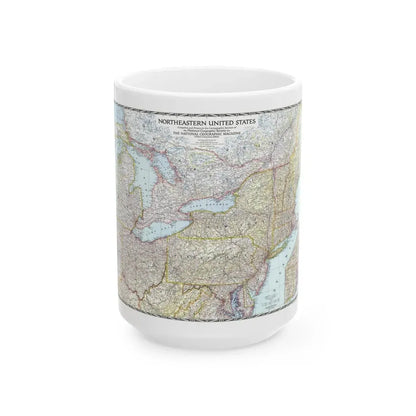 USA - Northeastern (1945) (Map) White Coffee Mug 15oz - Go Mug Yourself