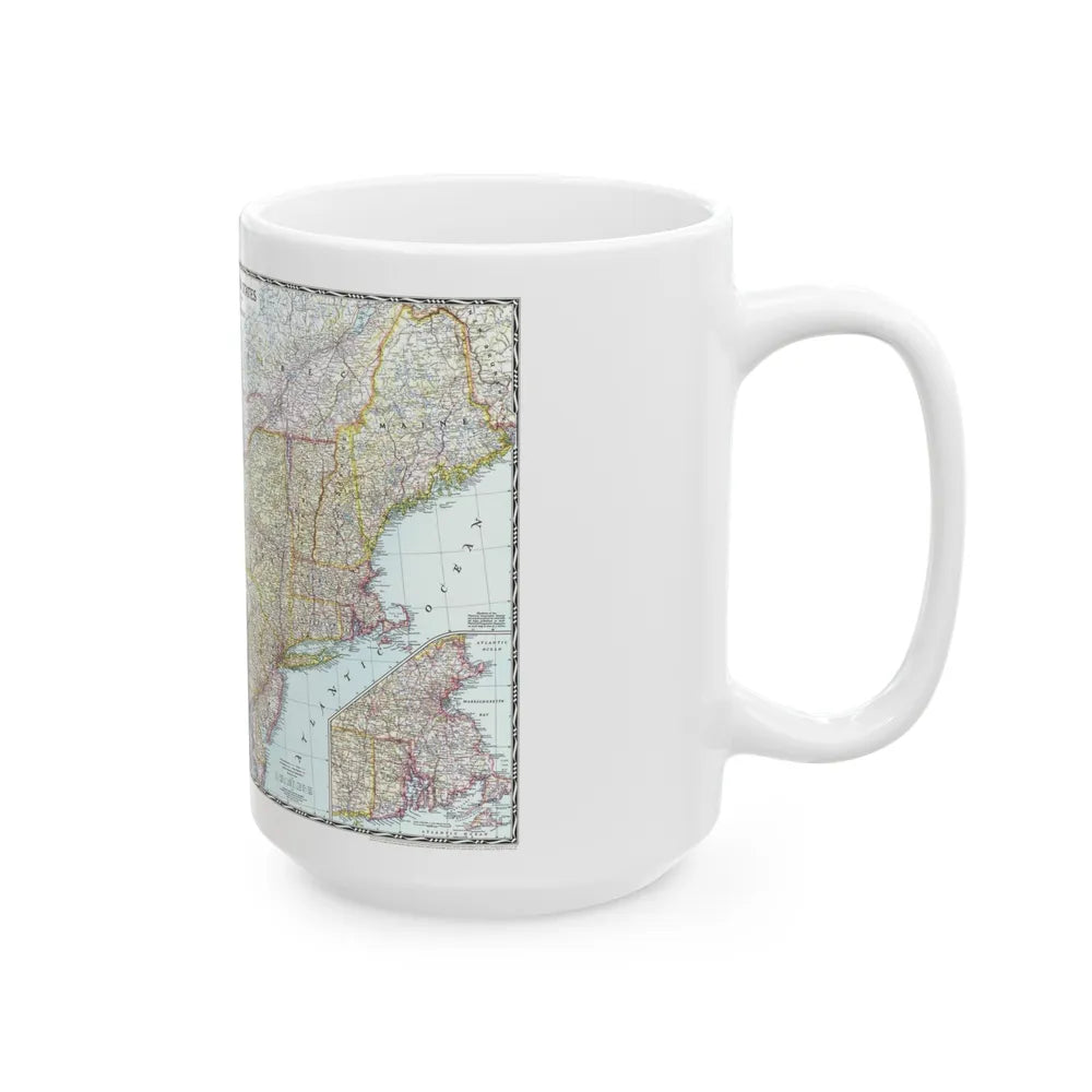 USA - Northeastern (1945) (Map) White Coffee Mug-Go Mug Yourself