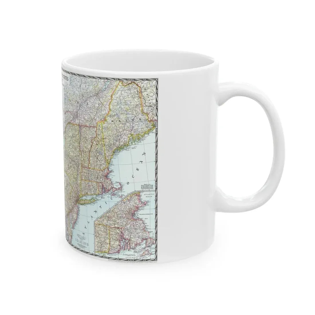 USA - Northeastern (1945) (Map) White Coffee Mug - Go Mug Yourself