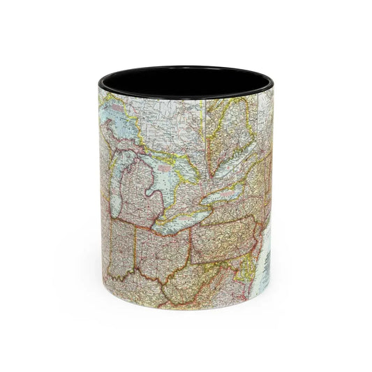 USA - Northeastern & Great Lakes (1959) (Map) Accent Coffee Mug 11oz Black - Go Mug Yourself