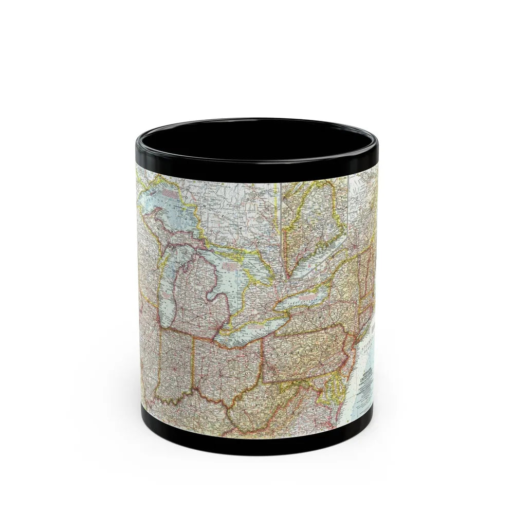 USA - Northeastern & Great Lakes (1959) (Map) Black Coffee Mug-11oz-Go Mug Yourself