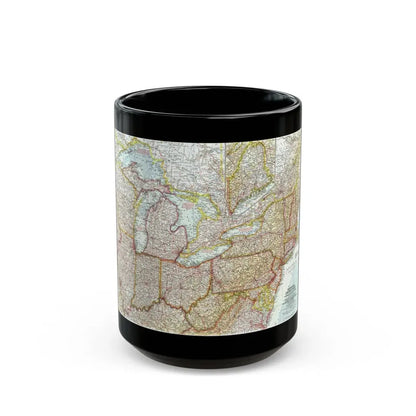USA - Northeastern & Great Lakes (1959) (Map) Black Coffee Mug 15oz - Go Mug Yourself