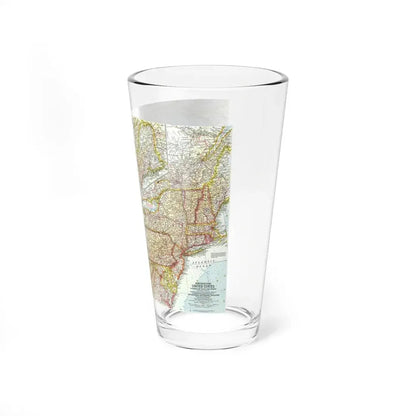 USA - Northeastern & Great Lakes (1959) (Map) Pint Glass 16oz - Go Mug Yourself