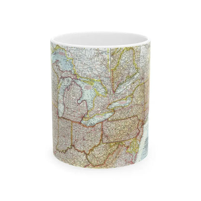 USA - Northeastern & Great Lakes (1959) (Map) White Coffee Mug 11oz - Go Mug Yourself