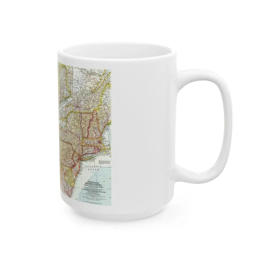 USA - Northeastern & Great Lakes (1959) (Map) White Coffee Mug - Go Mug Yourself