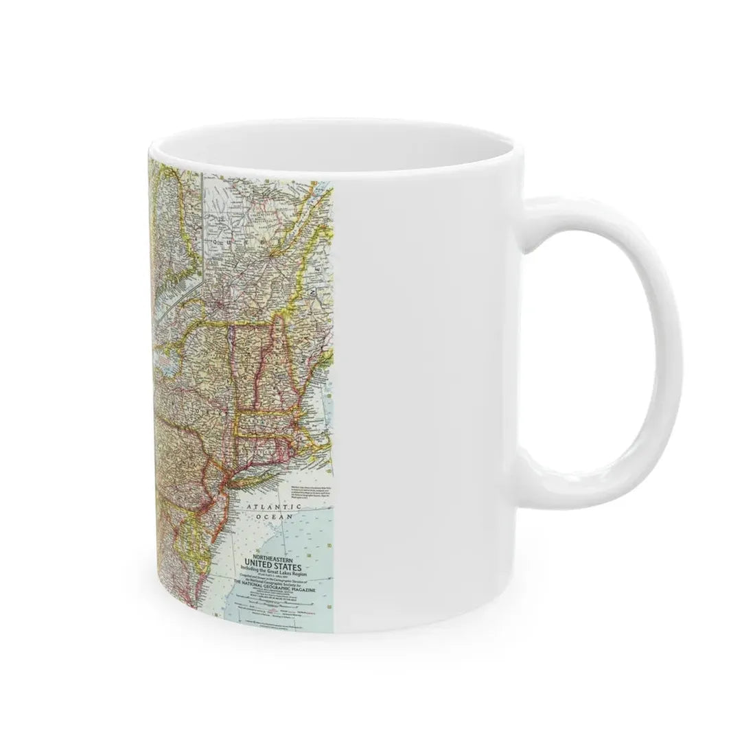 USA - Northeastern & Great Lakes (1959) (Map) White Coffee Mug - Go Mug Yourself